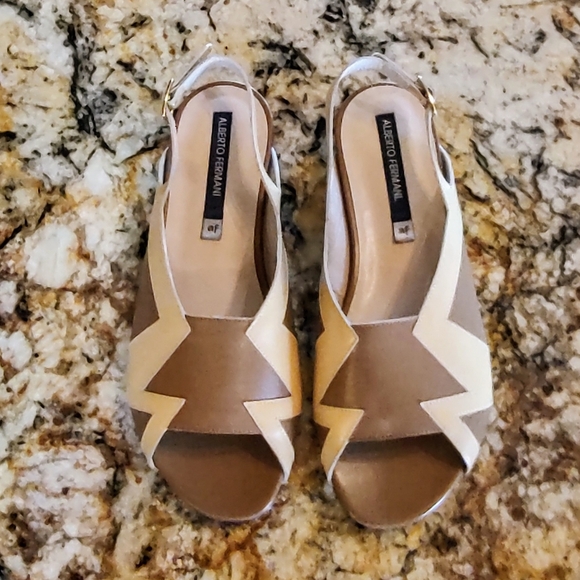 Women's Alberto Fermani Italian leather two tone sandals in fabulous cond EU 37 - Picture 12 of 14